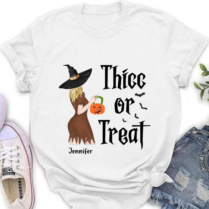 Personalized Witch Shirt/Hoodie - Gift Idea For Halloween - Thicc Or Treat