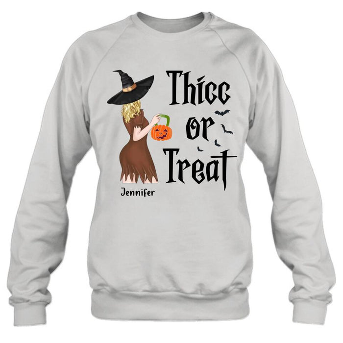 Personalized Witch Shirt/Hoodie - Gift Idea For Halloween - Thicc Or Treat