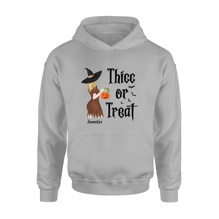 Personalized Witch Shirt/Hoodie - Gift Idea For Halloween - Thicc Or Treat