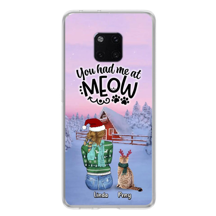 Personalized Christmas Cat Mom Phone Case - Up to 5 Cats - Christmas Gift Idea For Cat Lover - You Had Me At Meow - Case For Xiaomi, Oppo And Huawei