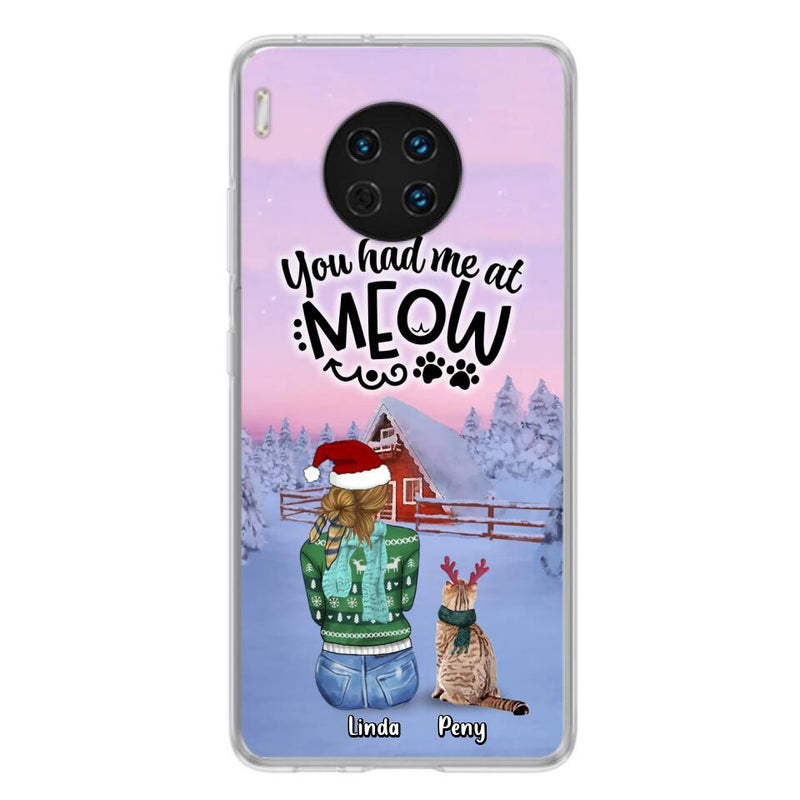 Personalized Christmas Cat Mom Phone Case - Up to 5 Cats - Christmas Gift Idea For Cat Lover - You Had Me At Meow - Case For Xiaomi, Oppo And Huawei