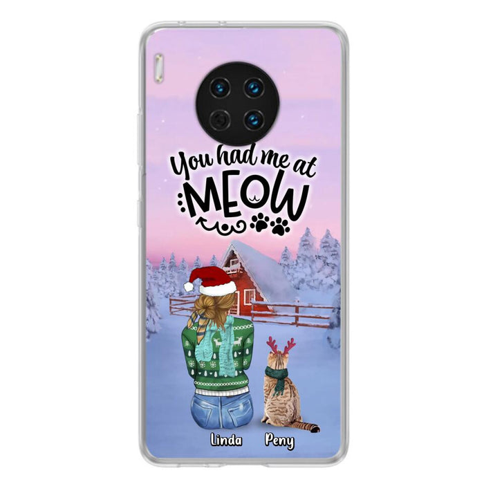 Personalized Christmas Cat Mom Phone Case - Up to 5 Cats - Christmas Gift Idea For Cat Lover - You Had Me At Meow - Case For Xiaomi, Oppo And Huawei