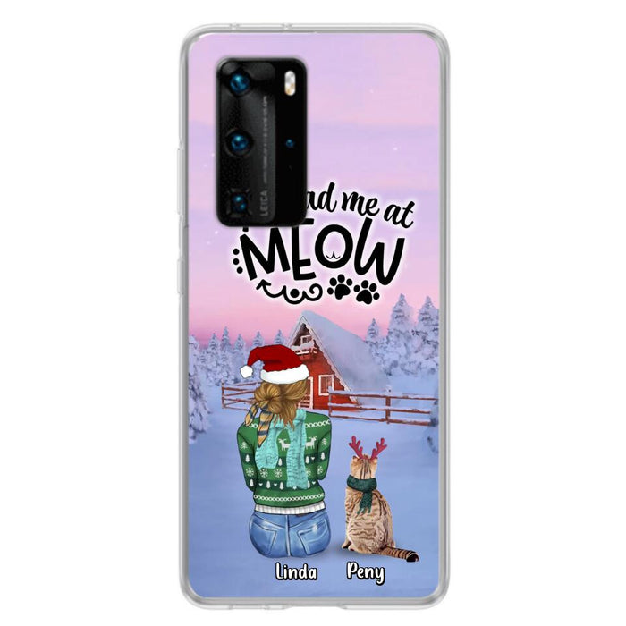 Personalized Christmas Cat Mom Phone Case - Up to 5 Cats - Christmas Gift Idea For Cat Lover - You Had Me At Meow - Case For Xiaomi, Oppo And Huawei