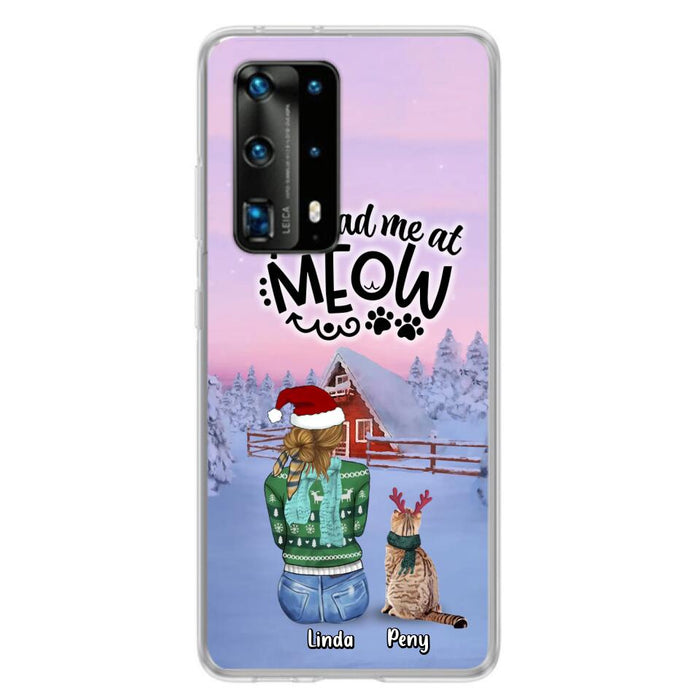 Personalized Christmas Cat Mom Phone Case - Up to 5 Cats - Christmas Gift Idea For Cat Lover - You Had Me At Meow - Case For Xiaomi, Oppo And Huawei