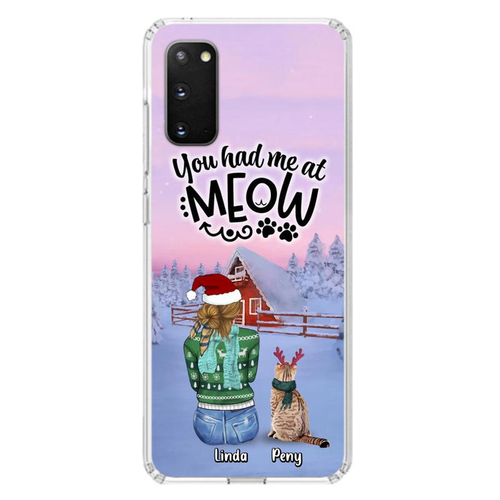 Personalized Christmas Cat Mom Phone Case - Up to 5 Cats - Christmas Gift Idea For Cat Lover - You Had Me At Meow - Case For iPhone And Samsung