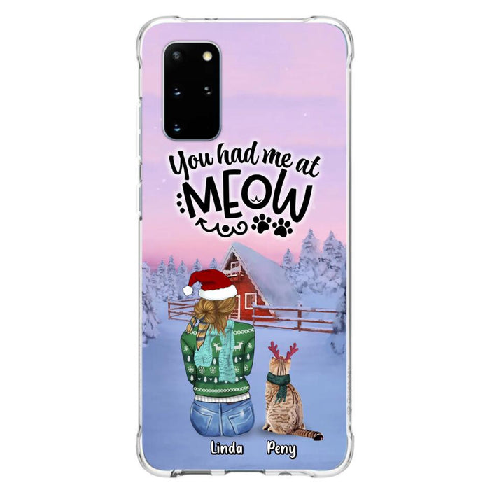 Personalized Christmas Cat Mom Phone Case - Up to 5 Cats - Christmas Gift Idea For Cat Lover - You Had Me At Meow - Case For iPhone And Samsung