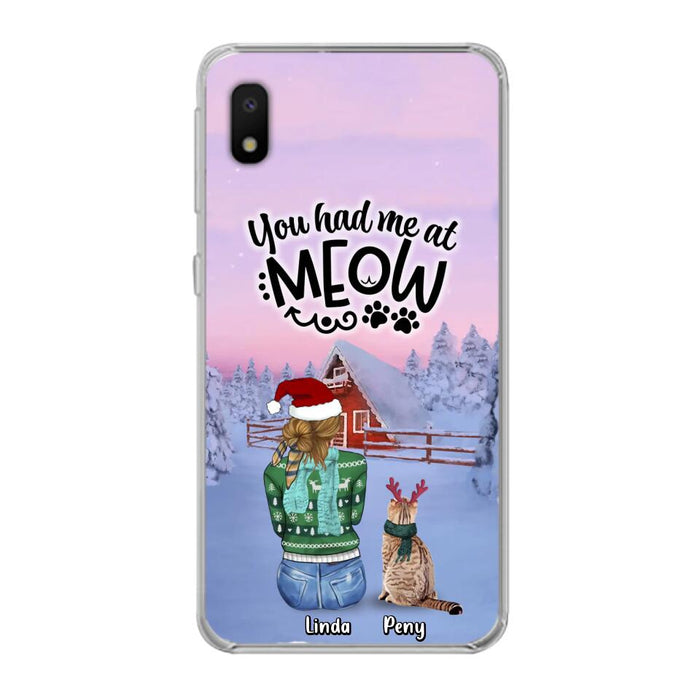 Personalized Christmas Cat Mom Phone Case - Up to 5 Cats - Christmas Gift Idea For Cat Lover - You Had Me At Meow - Case For iPhone And Samsung