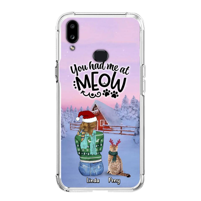 Personalized Christmas Cat Mom Phone Case - Up to 5 Cats - Christmas Gift Idea For Cat Lover - You Had Me At Meow - Case For iPhone And Samsung
