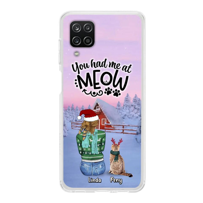 Personalized Christmas Cat Mom Phone Case - Up to 5 Cats - Christmas Gift Idea For Cat Lover - You Had Me At Meow - Case For iPhone And Samsung