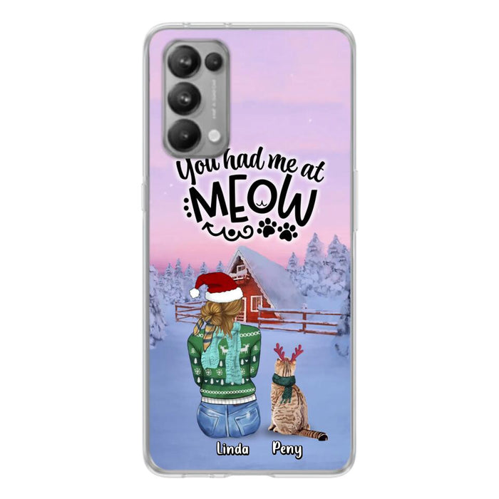 Personalized Christmas Cat Mom Phone Case - Up to 5 Cats - Christmas Gift Idea For Cat Lover - You Had Me At Meow - Case For Xiaomi, Oppo And Huawei