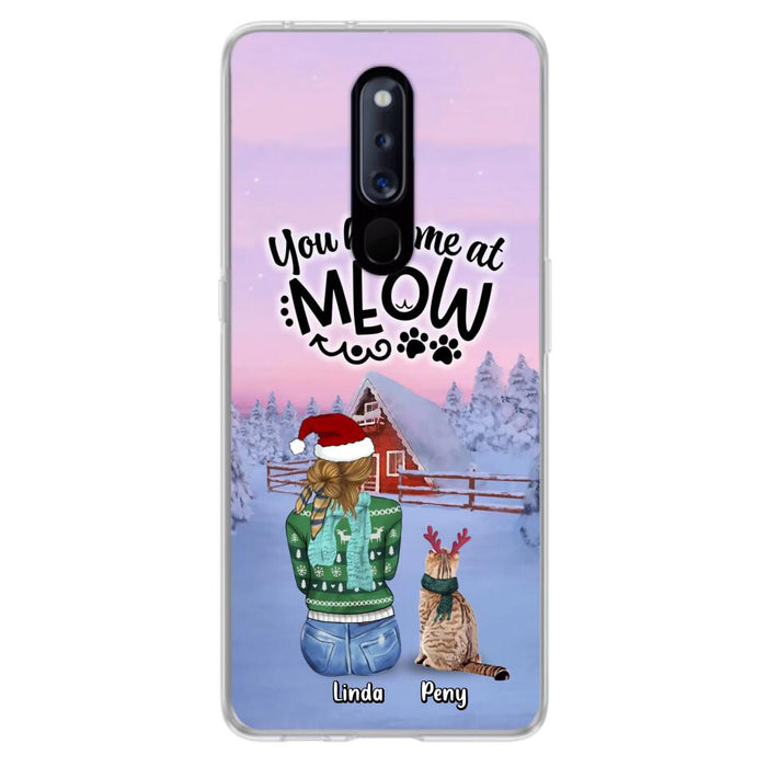 Personalized Christmas Cat Mom Phone Case - Up to 5 Cats - Christmas Gift Idea For Cat Lover - You Had Me At Meow - Case For Xiaomi, Oppo And Huawei