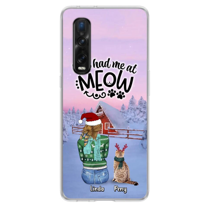 Personalized Christmas Cat Mom Phone Case - Up to 5 Cats - Christmas Gift Idea For Cat Lover - You Had Me At Meow - Case For Xiaomi, Oppo And Huawei