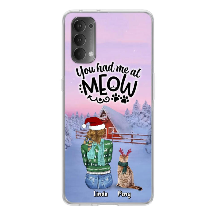 Personalized Christmas Cat Mom Phone Case - Up to 5 Cats - Christmas Gift Idea For Cat Lover - You Had Me At Meow - Case For Xiaomi, Oppo And Huawei