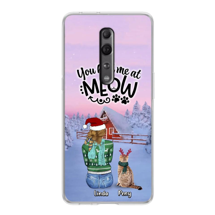 Personalized Christmas Cat Mom Phone Case - Up to 5 Cats - Christmas Gift Idea For Cat Lover - You Had Me At Meow - Case For Xiaomi, Oppo And Huawei