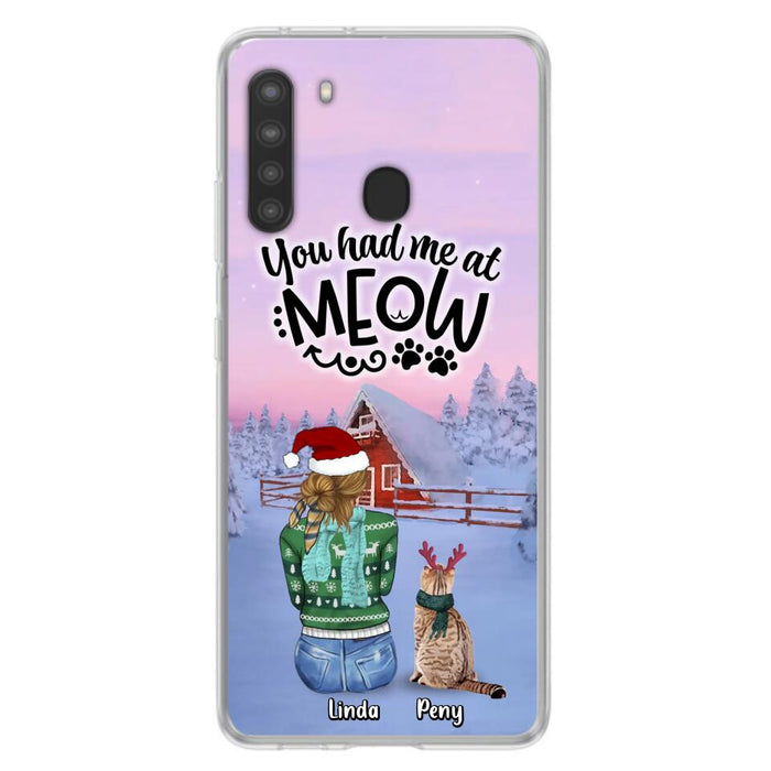 Personalized Christmas Cat Mom Phone Case - Up to 5 Cats - Christmas Gift Idea For Cat Lover - You Had Me At Meow - Case For iPhone And Samsung