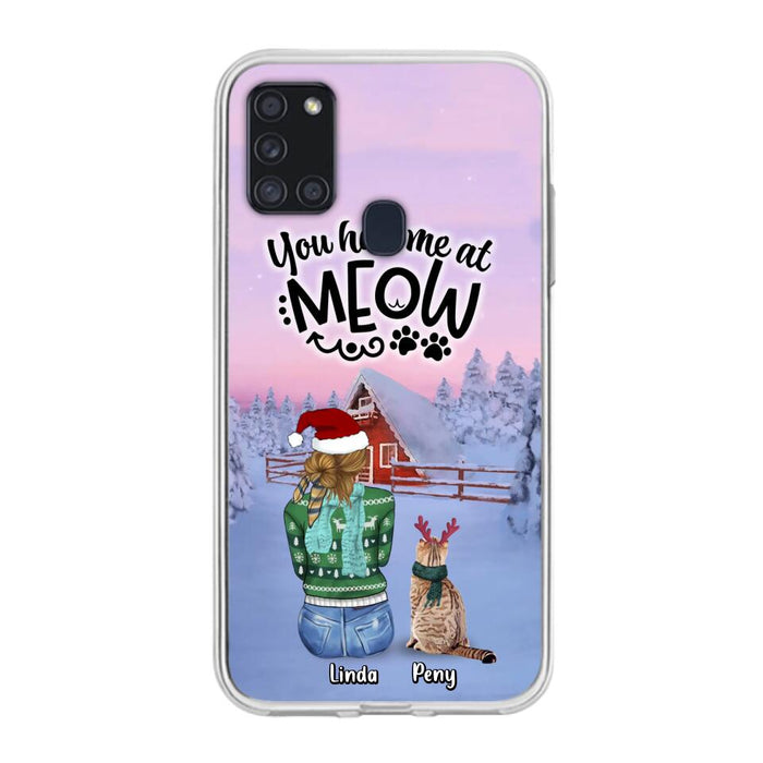 Personalized Christmas Cat Mom Phone Case - Up to 5 Cats - Christmas Gift Idea For Cat Lover - You Had Me At Meow - Case For iPhone And Samsung