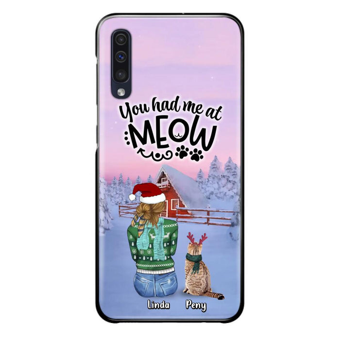 Personalized Christmas Cat Mom Phone Case - Up to 5 Cats - Christmas Gift Idea For Cat Lover - You Had Me At Meow - Case For iPhone And Samsung