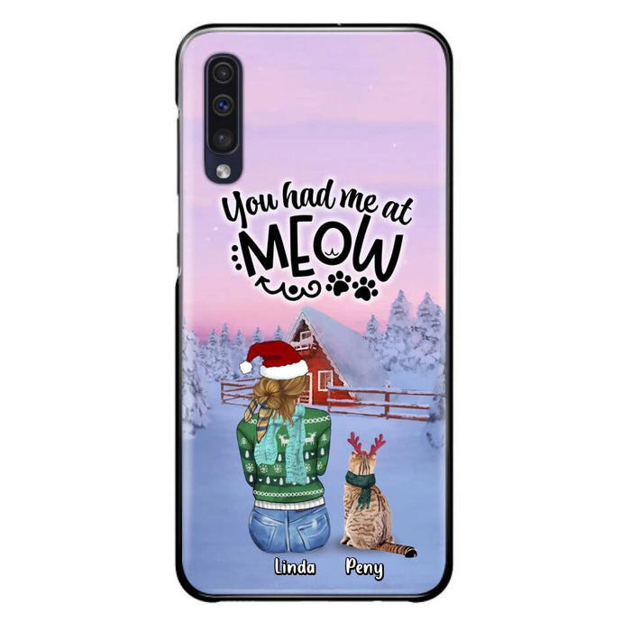 Personalized Christmas Cat Mom Phone Case - Up to 5 Cats - Christmas Gift Idea For Cat Lover - You Had Me At Meow - Case For iPhone And Samsung
