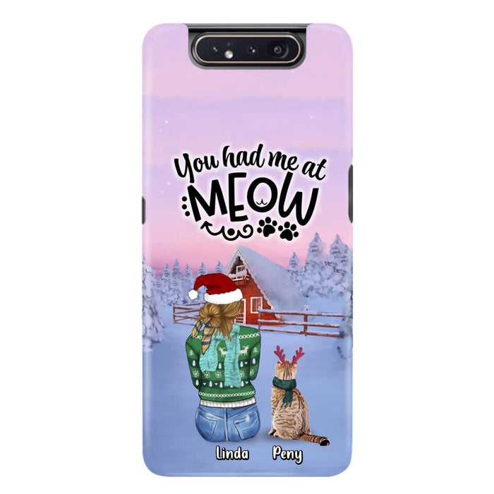 Personalized Christmas Cat Mom Phone Case - Up to 5 Cats - Christmas Gift Idea For Cat Lover - You Had Me At Meow - Case For iPhone And Samsung