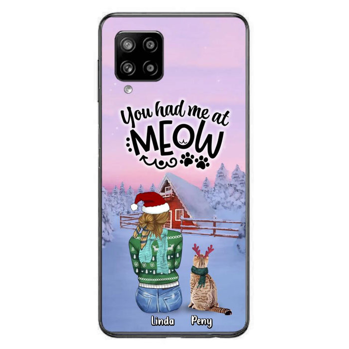 Personalized Christmas Cat Mom Phone Case - Up to 5 Cats - Christmas Gift Idea For Cat Lover - You Had Me At Meow - Case For iPhone And Samsung