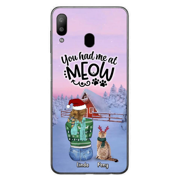 Personalized Christmas Cat Mom Phone Case - Up to 5 Cats - Christmas Gift Idea For Cat Lover - You Had Me At Meow - Case For iPhone And Samsung