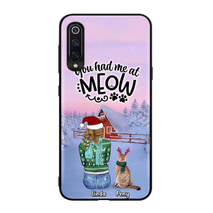 Personalized Christmas Cat Mom Phone Case - Up to 5 Cats - Christmas Gift Idea For Cat Lover - You Had Me At Meow - Case For Xiaomi, Oppo And Huawei