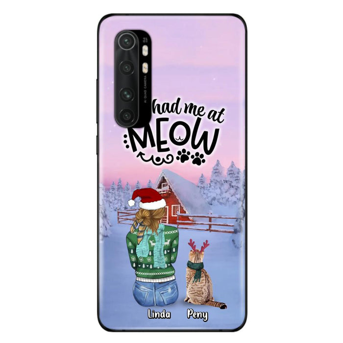 Personalized Christmas Cat Mom Phone Case - Up to 5 Cats - Christmas Gift Idea For Cat Lover - You Had Me At Meow - Case For Xiaomi, Oppo And Huawei