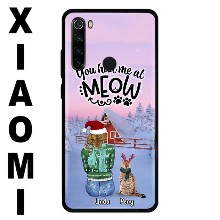 Personalized Christmas Cat Mom Phone Case - Up to 5 Cats - Christmas Gift Idea For Cat Lover - You Had Me At Meow - Case For Xiaomi, Oppo And Huawei