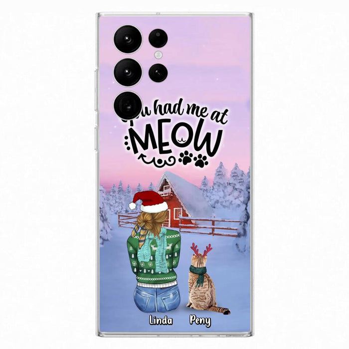 Personalized Christmas Cat Mom Phone Case - Up to 5 Cats - Christmas Gift Idea For Cat Lover - You Had Me At Meow - Case For iPhone And Samsung