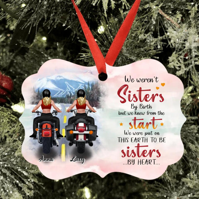 Personalized Biking Friends Aluminium Ornament - Gift Idea For Best Friends - We Were Put On This Earth To Be Sisters By Heart