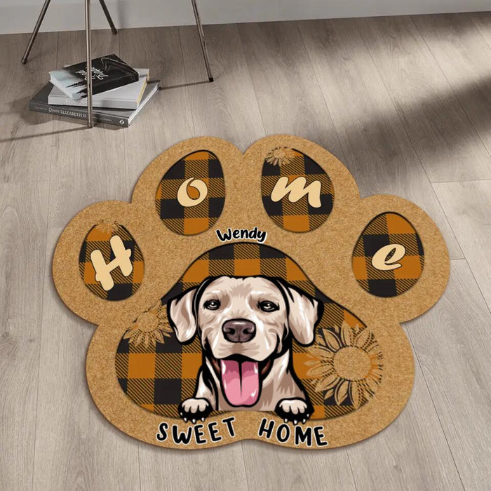Personalized Dog Paw Rug - Up to 5 Dogs - Birthday/Christmas Gift Idea For Dog Lover - Home Sweet Home