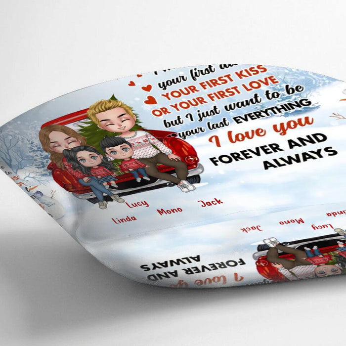 Personalized Couple On Car Pillow Cover - Gift Idea For Christmas/Couple With Up To 2 Kids - I Wish I Could Turn Back The Clock