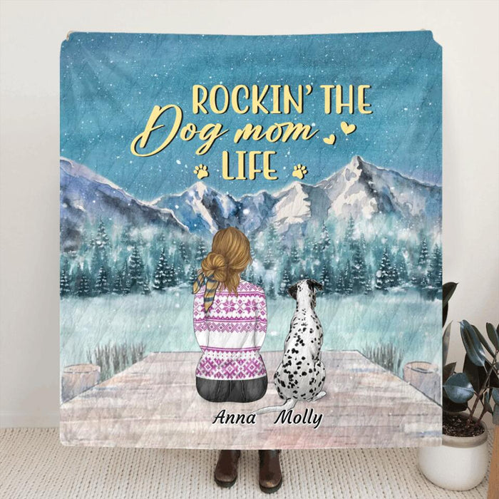 Personalized Dog Mom Dad Quilt/Fleece Blanket - Gift Idea For Dog Lovers - Rockin' The Dog Mom Life