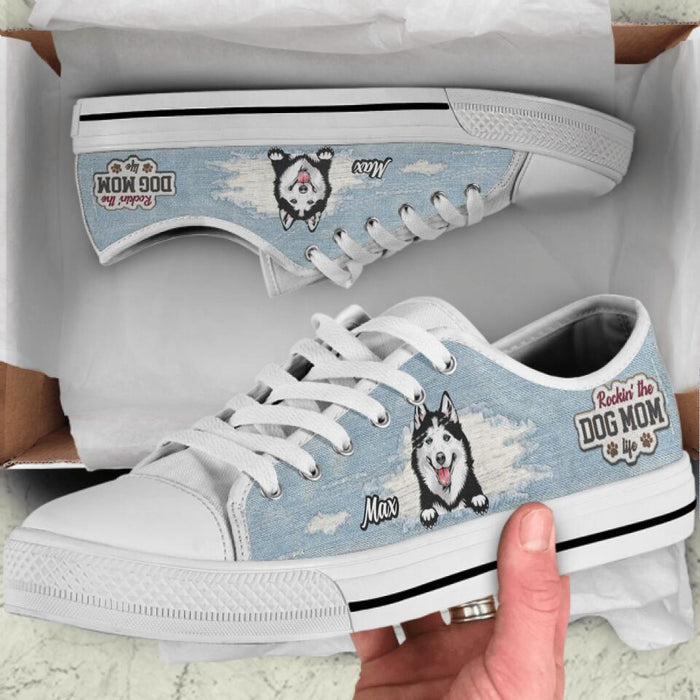 Personalized Dog Mom Sneakers - Up to 3 Dogs - Gift Idea For Dog Lovers  - Rockin' The Dog Mom Life