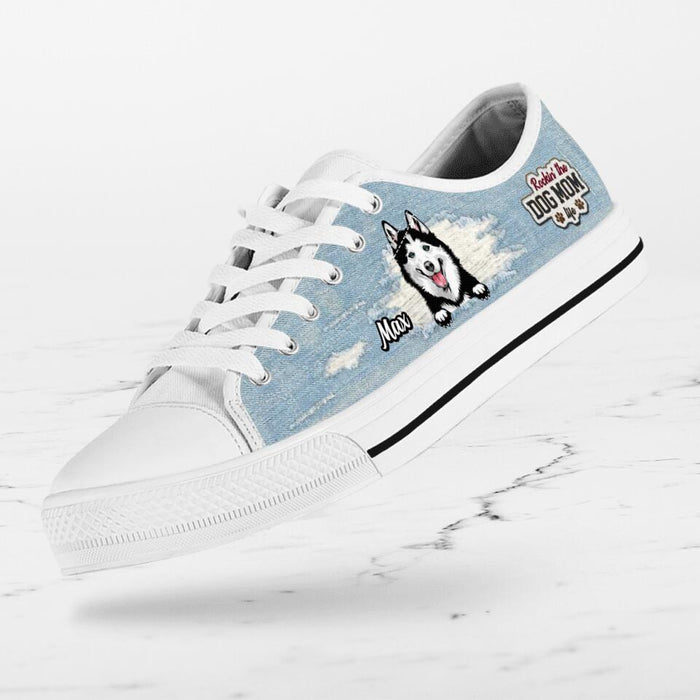 Personalized Dog Mom Sneakers - Up to 3 Dogs - Gift Idea For Dog Lovers  - Rockin' The Dog Mom Life