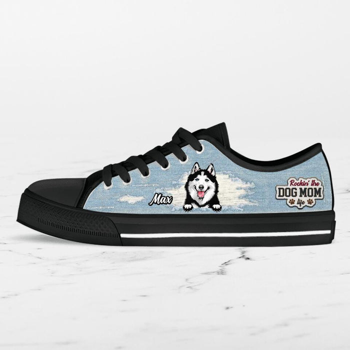 Personalized Dog Mom Sneakers - Up to 3 Dogs - Gift Idea For Dog Lovers  - Rockin' The Dog Mom Life