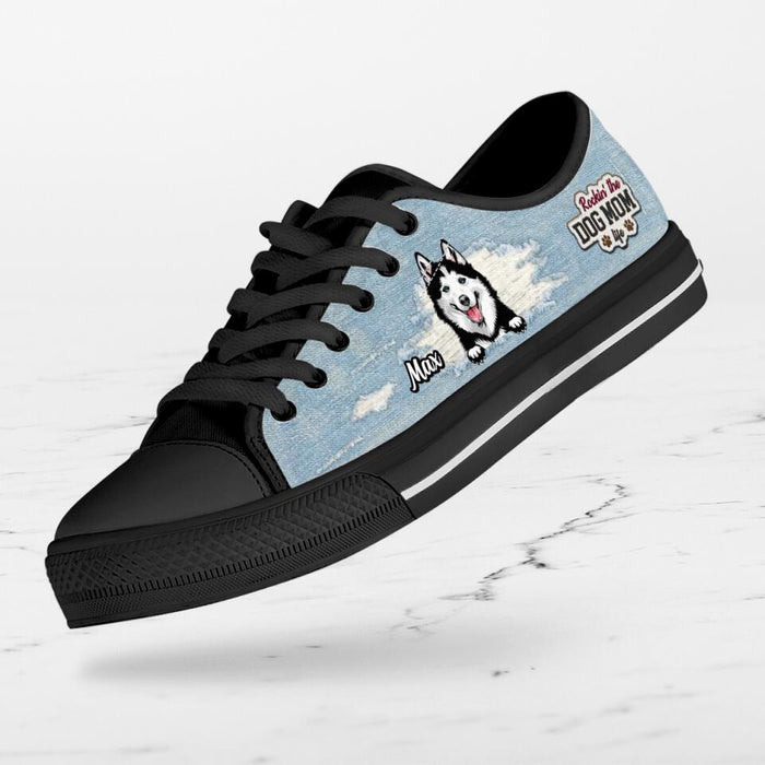 Personalized Dog Mom Sneakers - Up to 3 Dogs - Gift Idea For Dog Lovers  - Rockin' The Dog Mom Life