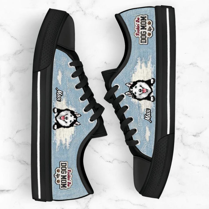 Personalized Dog Mom Sneakers - Up to 3 Dogs - Gift Idea For Dog Lovers  - Rockin' The Dog Mom Life