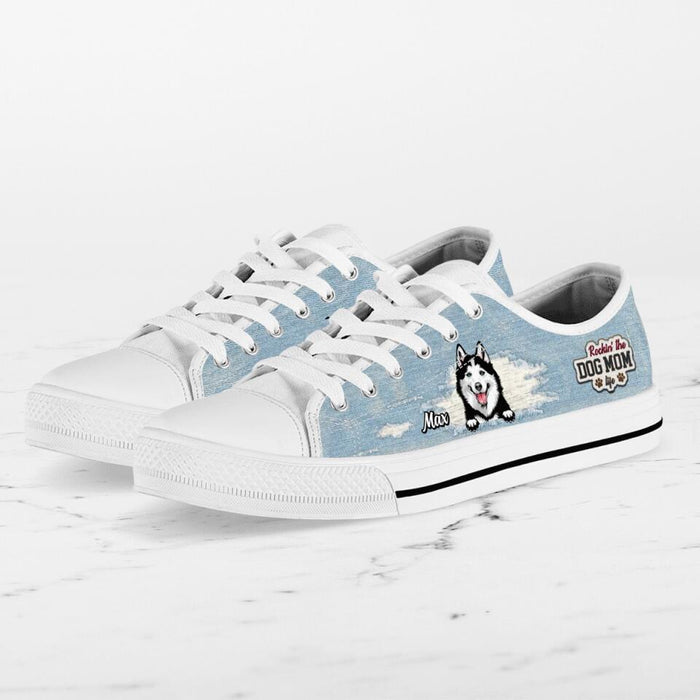 Personalized Dog Mom Sneakers - Up to 3 Dogs - Gift Idea For Dog Lovers  - Rockin' The Dog Mom Life