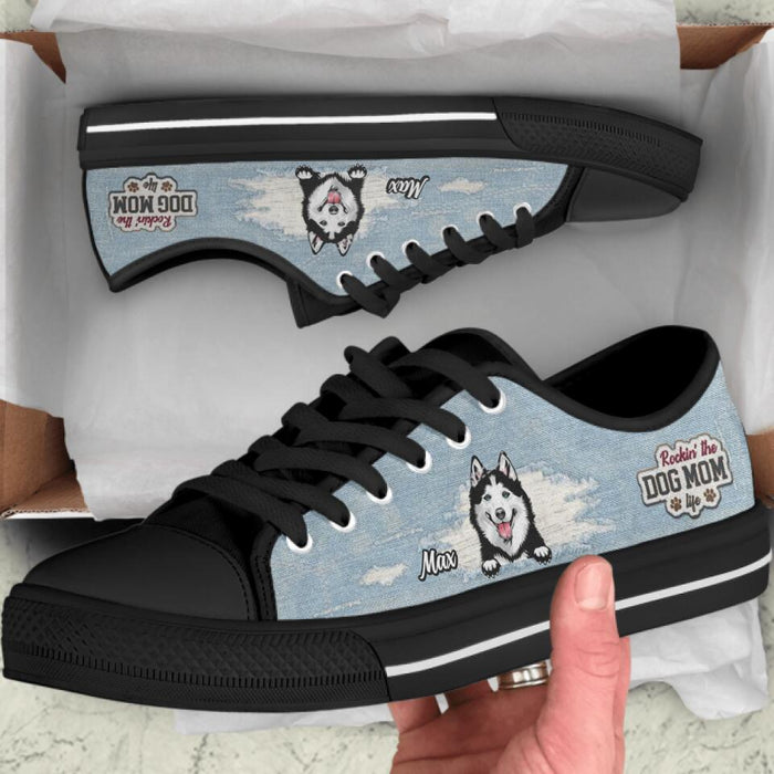 Personalized Dog Mom Sneakers - Up to 3 Dogs - Gift Idea For Dog Lovers  - Rockin' The Dog Mom Life