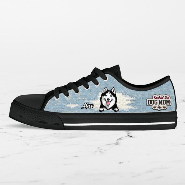 Personalized Dog Mom Sneakers - Up to 3 Dogs - Gift Idea For Dog Lovers  - Rockin' The Dog Mom Life