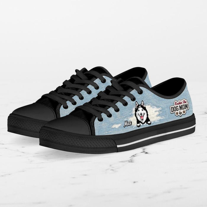 Personalized Dog Mom Sneakers - Up to 3 Dogs - Gift Idea For Dog Lovers  - Rockin' The Dog Mom Life