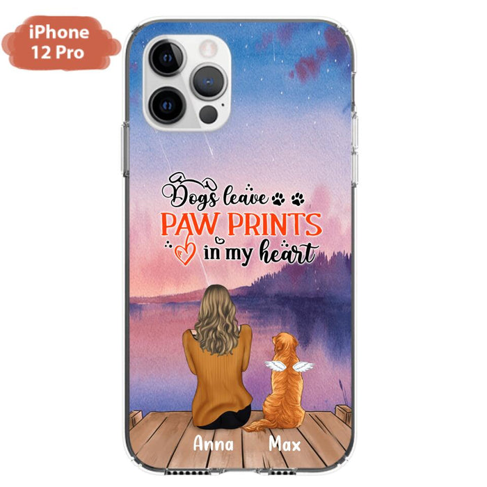 Personalized Dog Phone Case - Up to 4 Dogs - Gift Idea For Dog Lover - My Angel Has Paws - Case For iPhone And Samsung