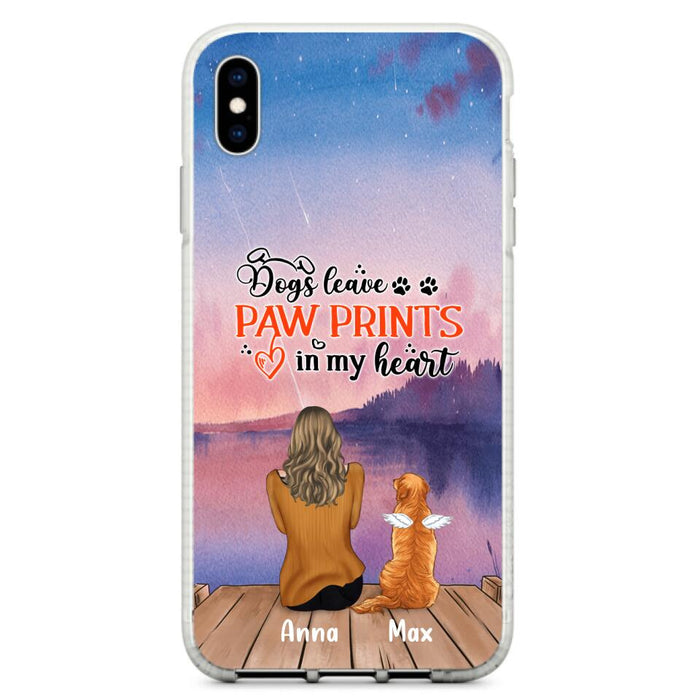 Personalized Dog Phone Case - Up to 4 Dogs - Gift Idea For Dog Lover - My Angel Has Paws - Case For iPhone And Samsung