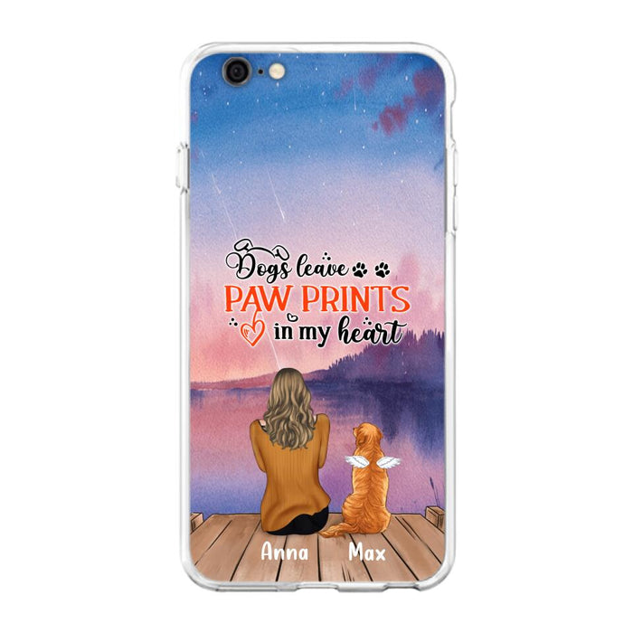 Personalized Dog Phone Case - Up to 4 Dogs - Gift Idea For Dog Lover - My Angel Has Paws - Case For iPhone And Samsung