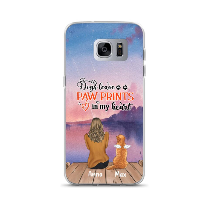 Personalized Dog Phone Case - Up to 4 Dogs - Gift Idea For Dog Lover - My Angel Has Paws - Case For iPhone And Samsung