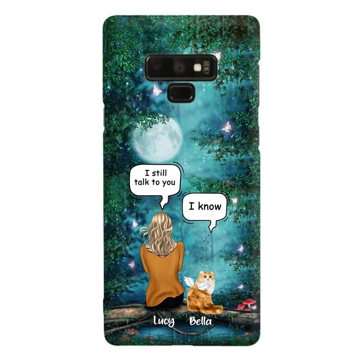 Personalized Cat Memorial Phone Case - Up to 5 Cats - Best Gift For Cat Lover - I still talk to you - Case For iPhone And Samsung