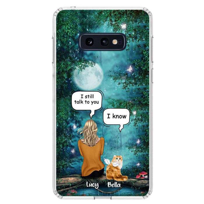 Personalized Cat Memorial Phone Case - Up to 5 Cats - Best Gift For Cat Lover - I still talk to you - Case For iPhone And Samsung