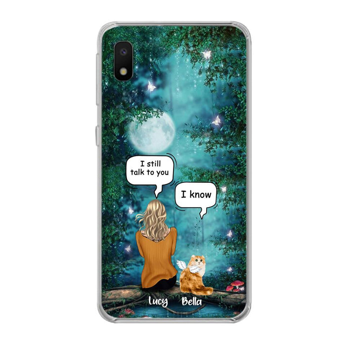 Personalized Cat Memorial Phone Case - Up to 5 Cats - Best Gift For Cat Lover - I still talk to you - Case For iPhone And Samsung
