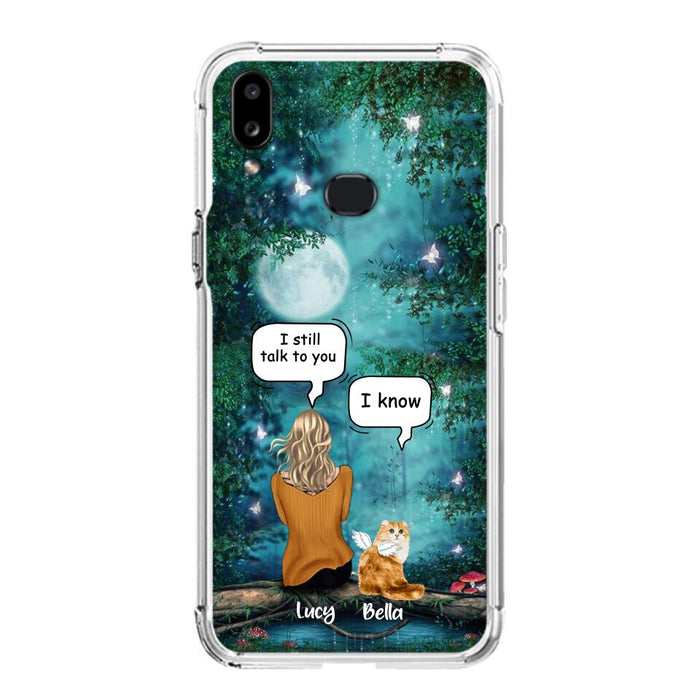 Personalized Cat Memorial Phone Case - Up to 5 Cats - Best Gift For Cat Lover - I still talk to you - Case For iPhone And Samsung